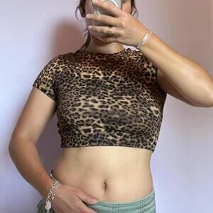 Cute Garage Leopard Crop Top